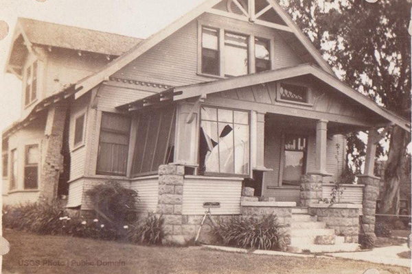 Image: This Long Beach home—built in a similar style to many in Humboldt County—was damaged in a 1933 earthquake.