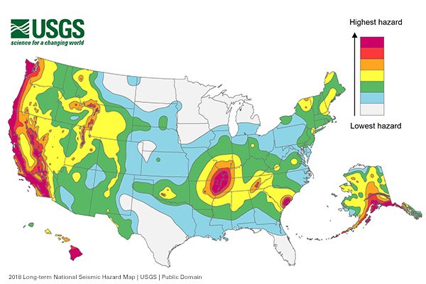 Image: USGS Earthquake Hazards Map: earthquake hazards map