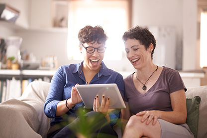 Image: Females with tablet