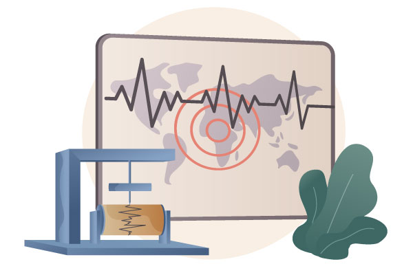 Image: Seismograph abstract drawn image