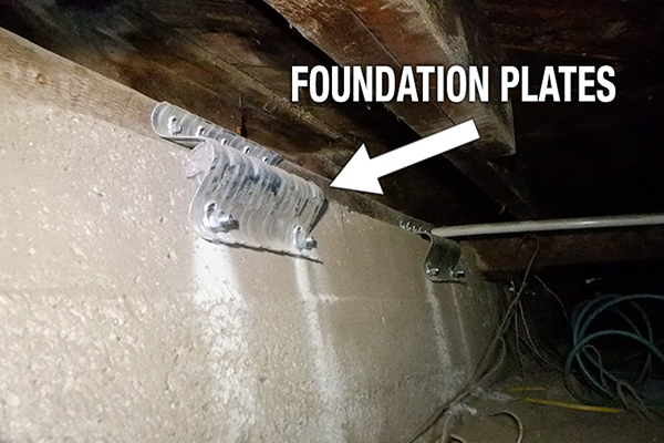 Image: A Typical Brace and Bolt Retrofit in a Home’s Underneath Crawl Space Shown Above